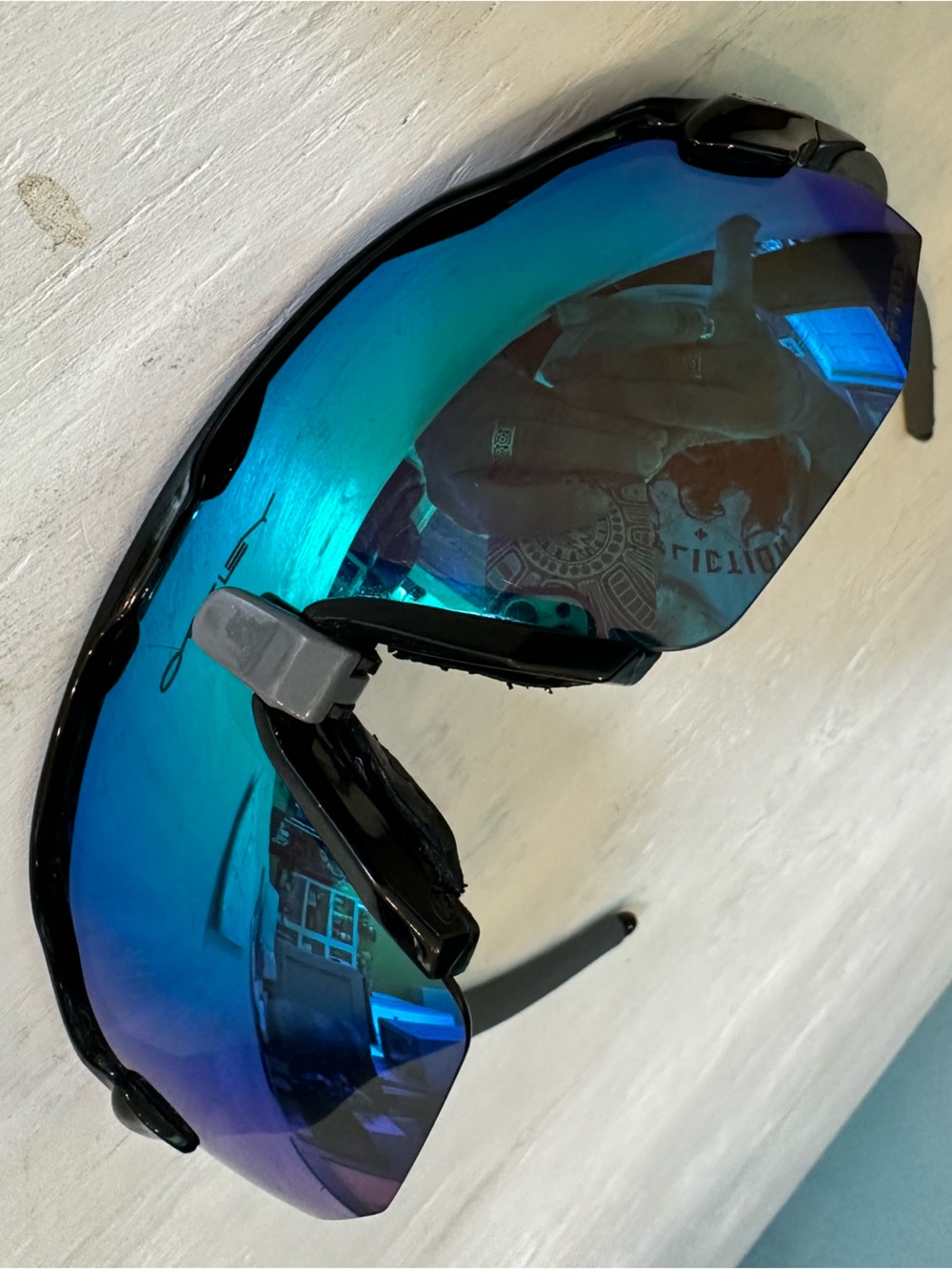 Oakley Radar EV Path Sunglasses Polished White Frame with Sapphire Iridium Lens